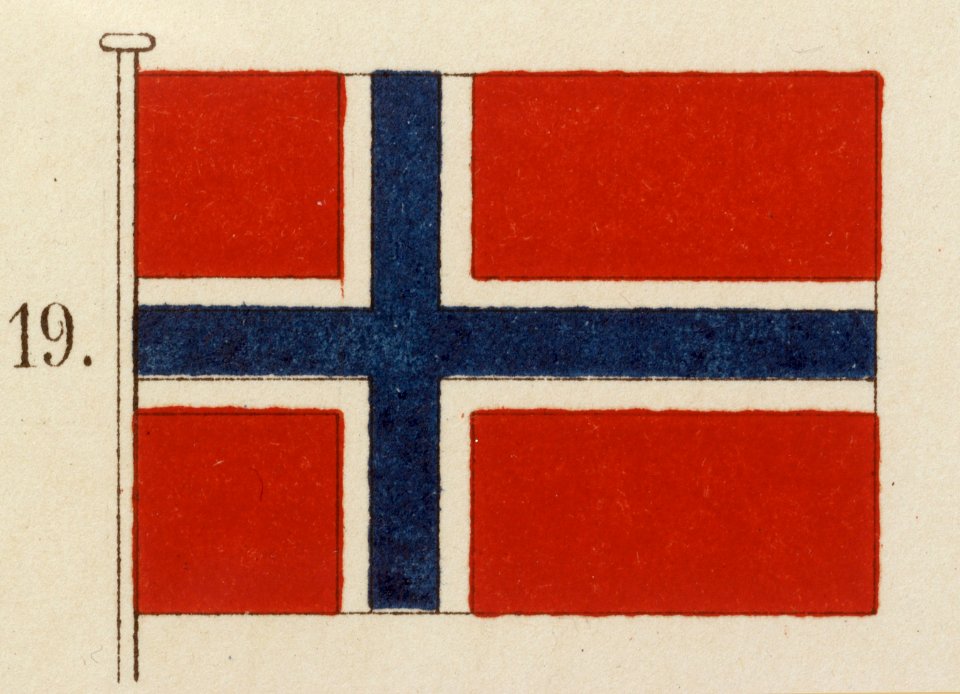 Norges handelsflagga, 1821. Utställning Brödrafolkens väl, år 2005 - Livrustkammaren - 65299