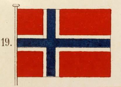 Norges handelsflagga, 1821. Utställning Brödrafolkens väl, år 2005 - Livrustkammaren - 65299
