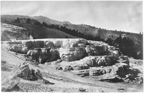 Minerva Terrace, near view. Mammoth Hot Springs. Yellowstone National Park. - NARA - 517644 photo