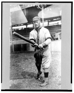 Norman Kid Elberfeld, a player for the Brooklyn Dodgers, full-length portrait, swinging his bat LCCN2004666458