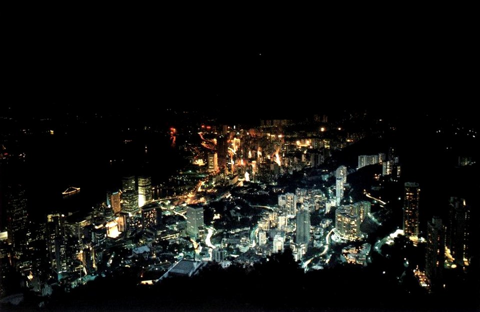 Night view of Hong Kong in 1978