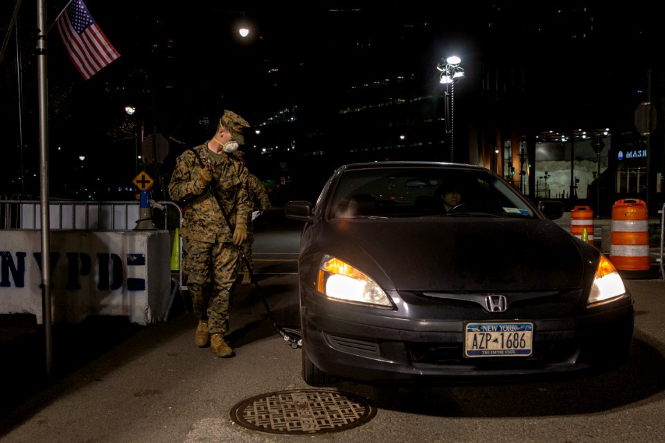 Night Watch 3 2 Marines Screen personnel in NYC for the USNS Comfort (49826818296)