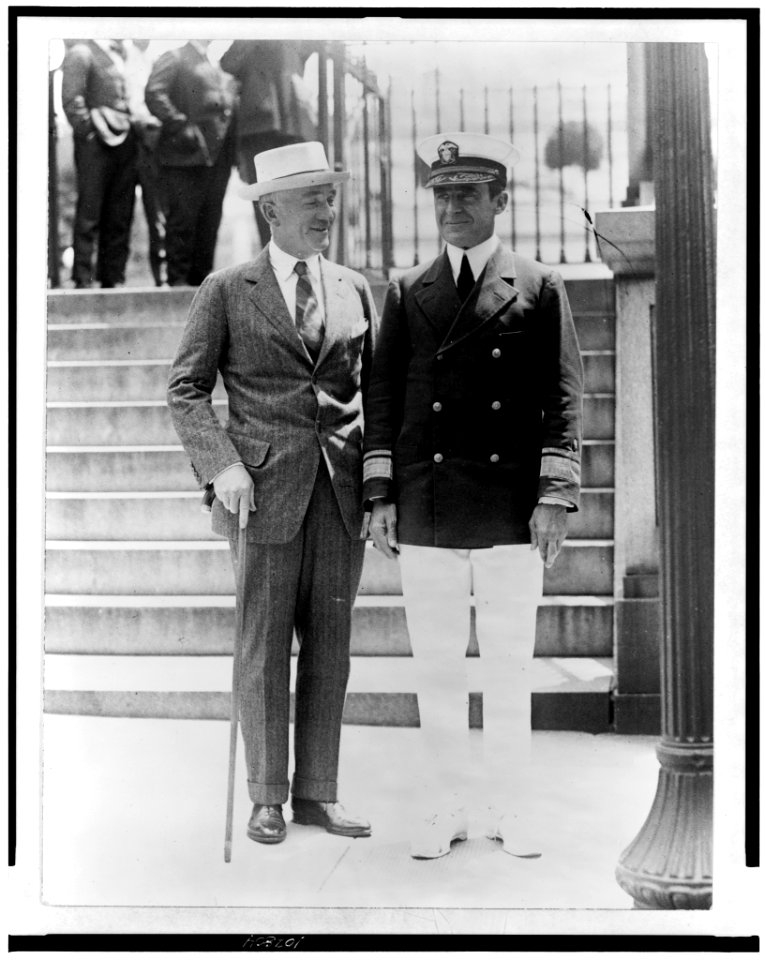 Norman H. Davis and Dr. Gary (i.e. Cary) Grayson photographed at the White House today, Mr. Davis having confered (sic) with the President relative to the calling of the first meeting of the LCCN92504950