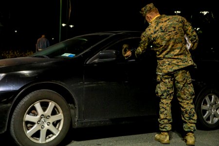 Night Watch 3 2 Marines Screen personnel in NYC for the USNS Comfort (49827133107) photo