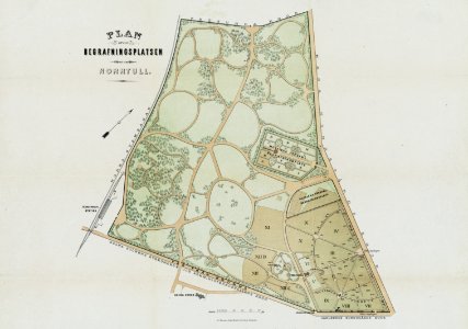 Norra Begravningsplatsen, plan,1885