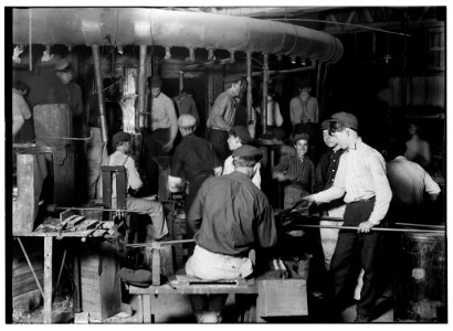 Night shift in Wheaton Glass Works, Millville, N.J. This is typical of night shifts in Jersey. LOC nclc.05446