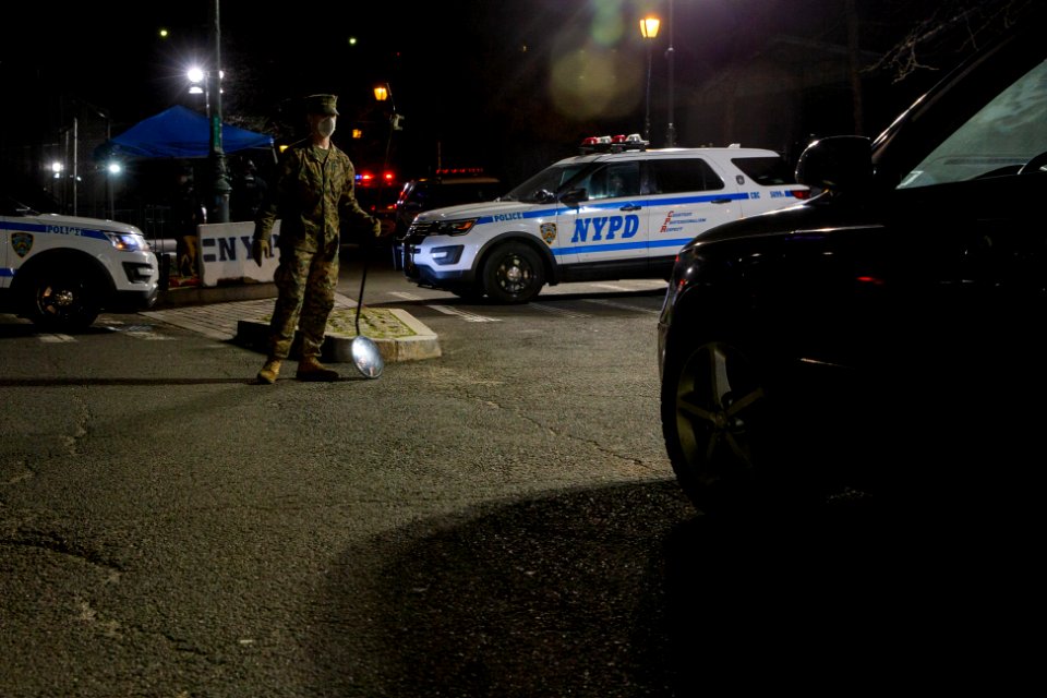 Night Watch 3 2 Marines Screen personnel in NYC for the USNS Comfort (49826820311)