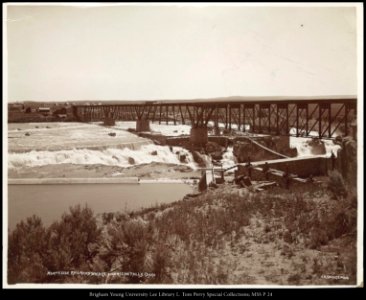 North Side Railroad Bridge, American Falls, Idaho. C.R. Savage, Photo. photo
