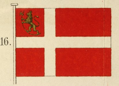 Norges handelsflagga, 1814. Utställning Brödrafolkens väl, år 2005 - Livrustkammaren - 73861