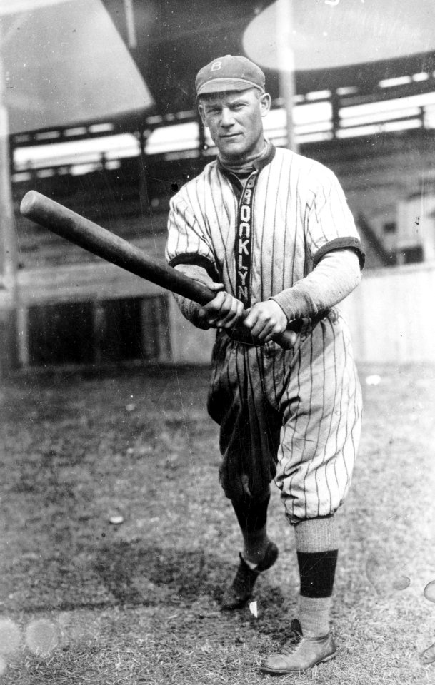 Norman Kid Elberfeld, a player for the Brooklyn Dodgers, full-length portrait, swinging his bat LCCN2004666458 (cropped)