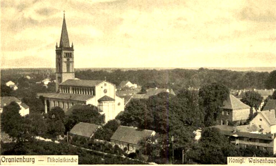 Nikolaikirche O'Burg um 1925 - ohne Verlag und ohne Fotograf daher gemeinfrei