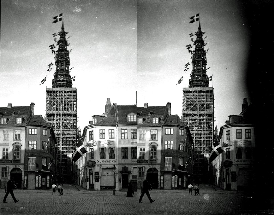 Nikolaj Kirke set fra Højbro Plads, 1908-1910 (b)