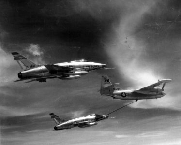 North American AJ refueling F-100Ds 1958