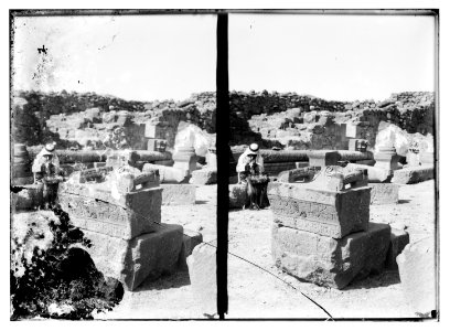 Northern views. Chorazin. (Kerazeh). Altar with Hebrew inscription LOC matpc.08968