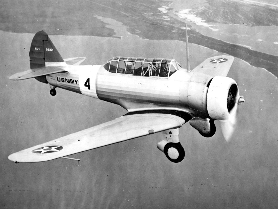 North American NJ-1 in flight 1938