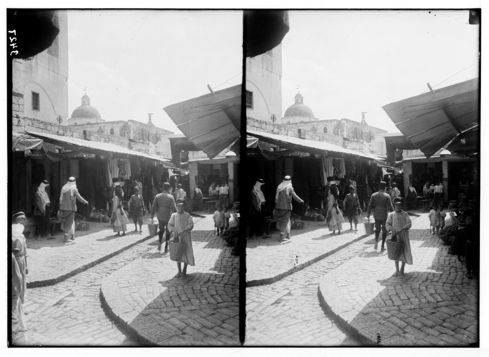 Northern views. Nazareth. The old bazaars. Showing dome of Mensa Christi LOC matpc.02787
