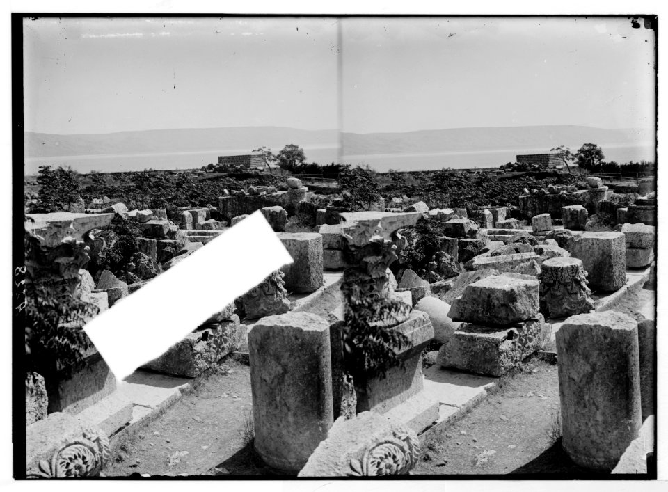 Northern views. Remarkable remains of the synagogue at Capernaum. Corinthian capitals among the ruins LOC matpc.05169