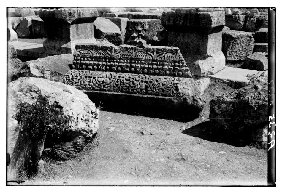 Northern views. Remarkable remains of the synagogue at Capernaum. Various designs on the frieze and cornice LOC matpc.05178