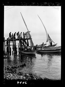 Northern views. Lake Galilee. Fisherman. Unloading their boats after a night's toil LOC matpc.15343