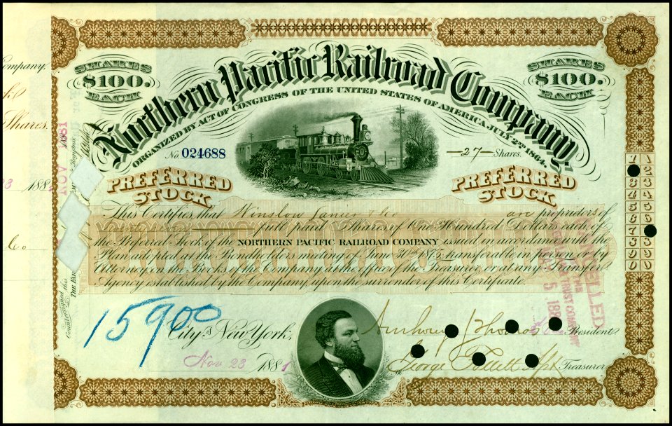 Northern Pacific RR 1881