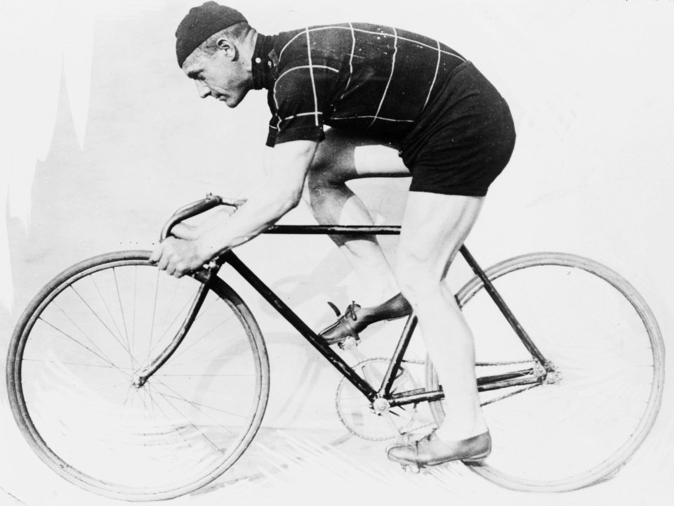 Norman Anderson on a racing bicycle, Nov. 5, 1914 LCCN95502427