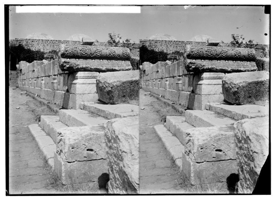Northern views. Remarkable remains of the synagogue at Capernaum. The western stairway LOC matpc.05172
