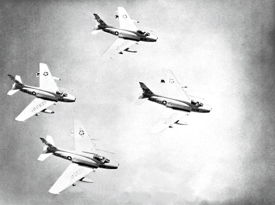 North American FJ-4B Furies of VA-216 in flight, 1962