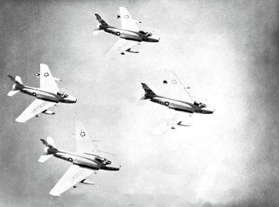 North American FJ-4B Furies of VA-216 in flight, 1962