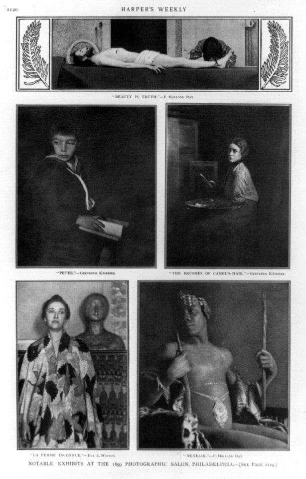Notable exhibits at the 1899 Photographic Salon, Philadelphia (5 photoprints- Beauty is Truth by F. Holland Day; Peter by Gertrude Kasebier; The Brushes of Camel's Hair by Gertrude LCCN99614211