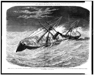 North Carolina. The steamship Metropolis, wrecked in a gale off Currituck Beach, on the night of January 31st, with the loss of one hundred railroad operatives, on their way to Brazil LCCN93502864