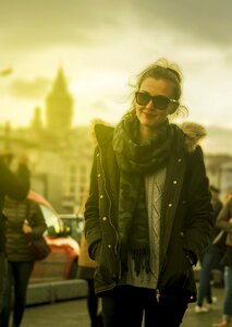 Model girl sunset