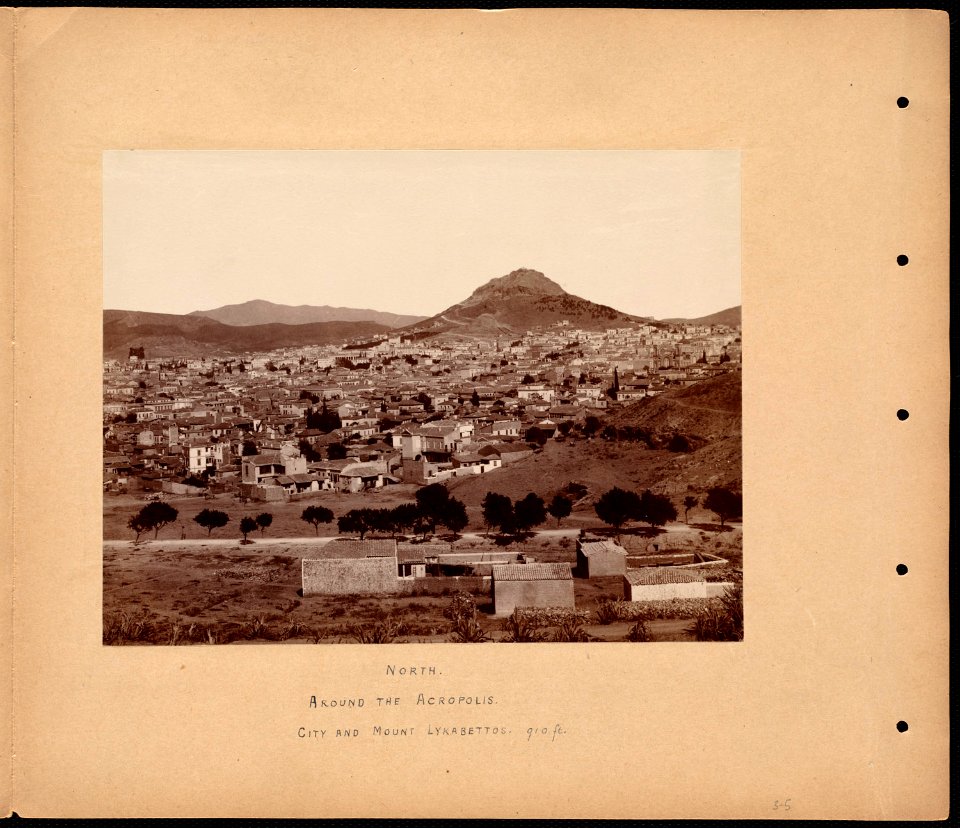 North. Around the Acropolis. City and Mount Lykabettos
