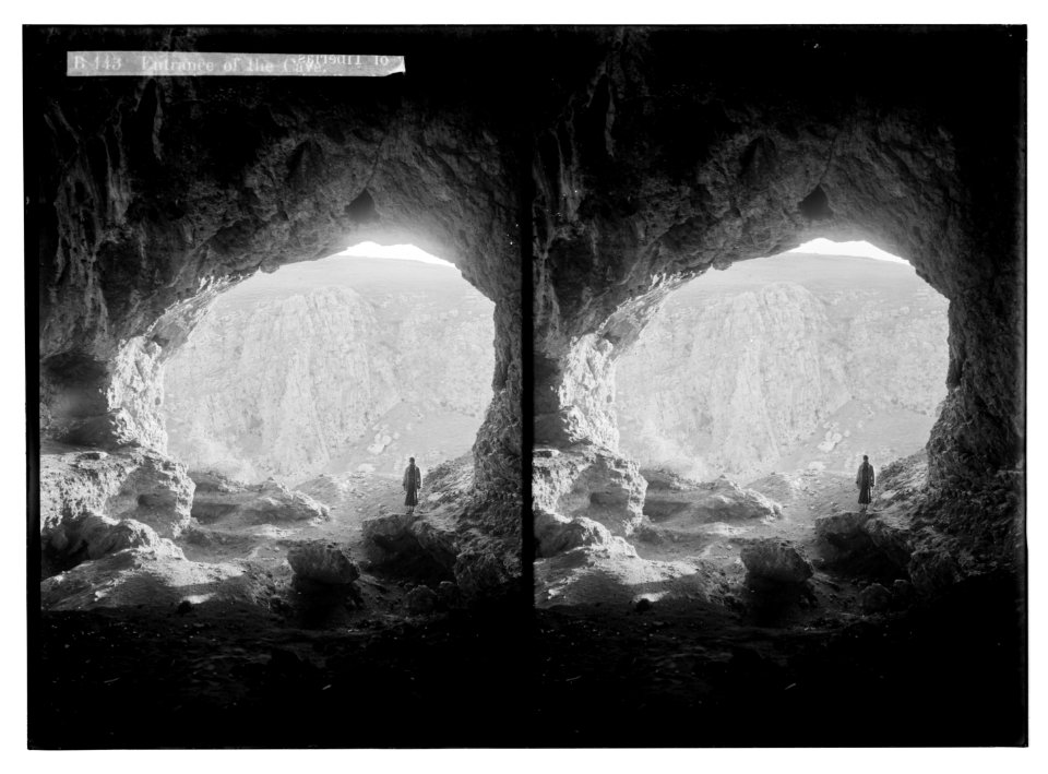 Northern views. Entrance of the cave (Cave of the prehistoric 'Galilee Skull') LOC matpc.05552