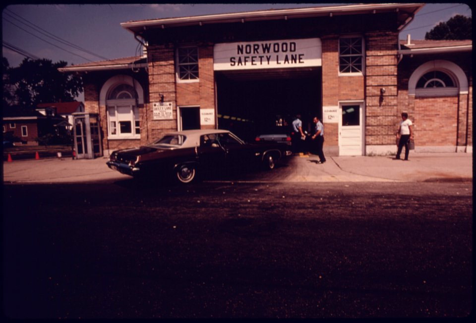 Norwood, Ohio, Auto Emission Inspection Station, Part of a Hamilton County System in Which All Light Duty, Spark Ignition Powered Motor Vehicles Must Be Certified Annually...08-1975 (4265775935)