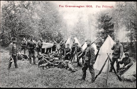 Norwegian Army guarding Swedish border 1905 photo