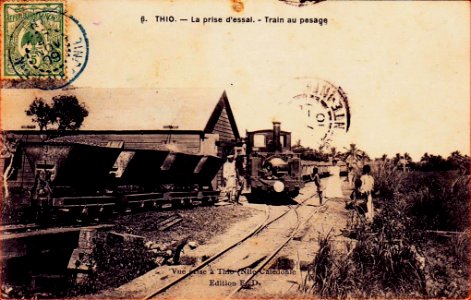 Nouvelle Calédonie - Thio - La prise d'essai - Train au pesage - 27 Nov 1909 photo