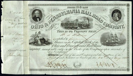 Ohio and Pennsylvania Railroad 1855