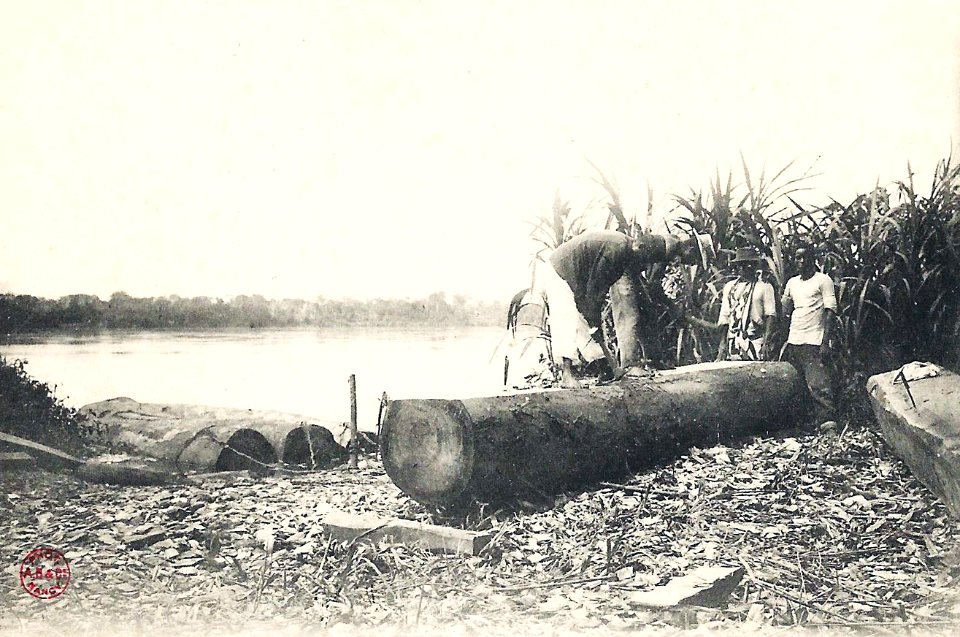 Ogooué-Débarcadère du bois à Samkita