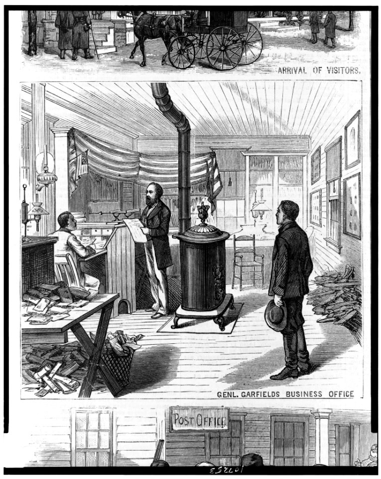 Ohio. The busy life of a president-elect of the United States-General Garfield at his home at Mentor. Gen. Garfield's business office LCCN93502867