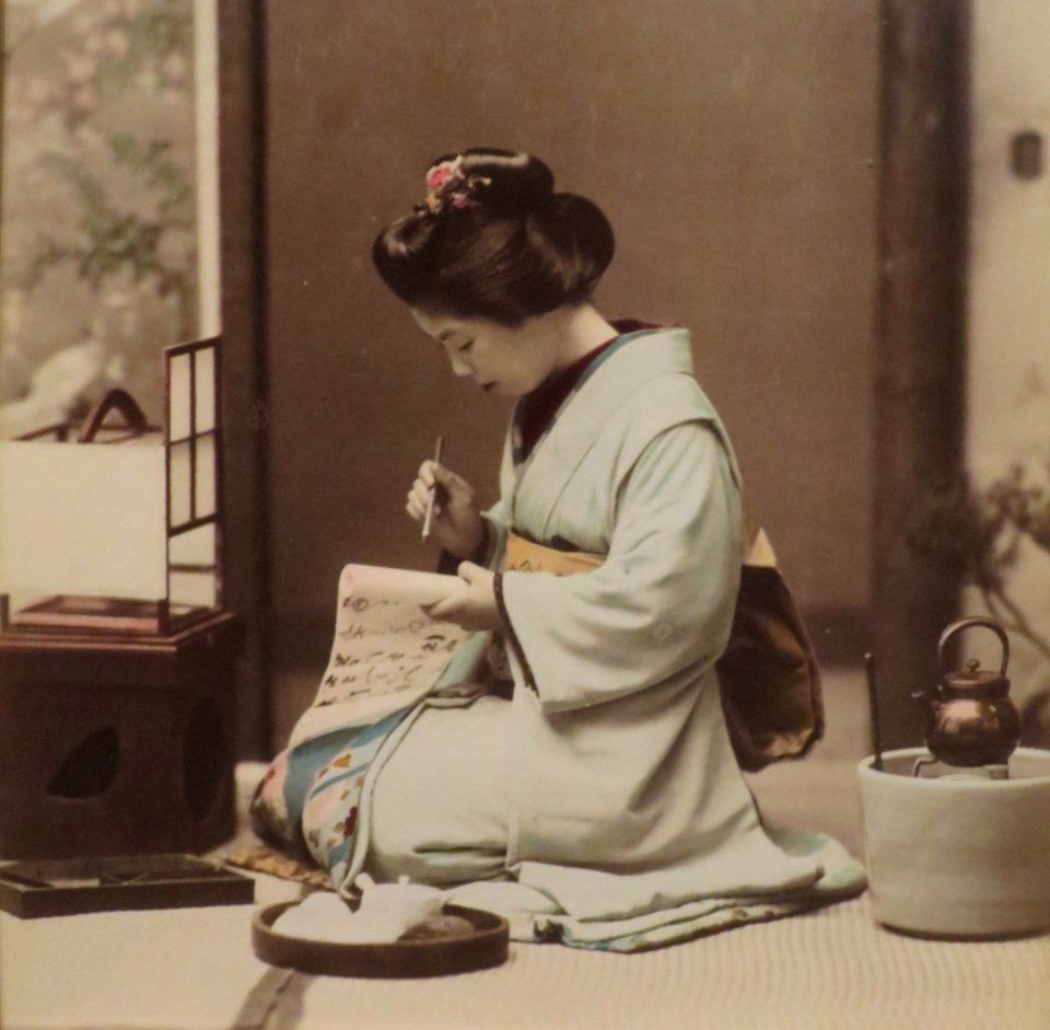 Woman Writing a Letter by Ogawa Kazumasa, Honolulu Museum of Art (cropped)