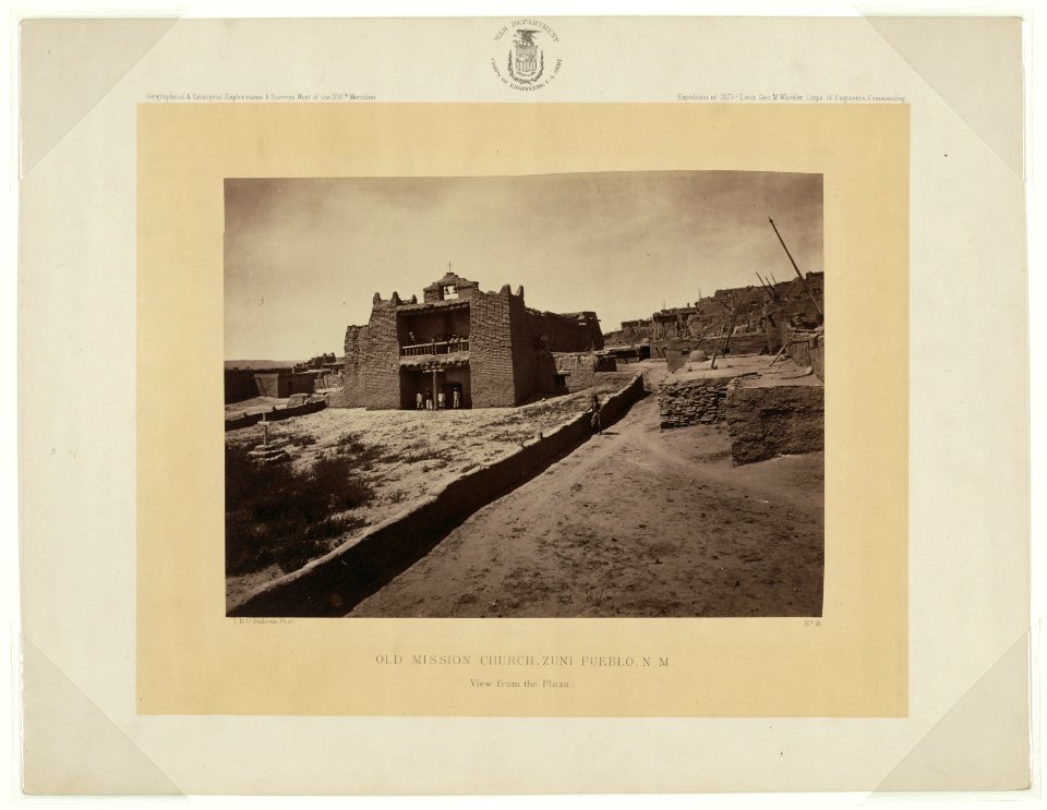 Old Mission Church, Zuni Pueblo, N.M. View from the plaza - T. H. O'Sullivan, phot. LCCN2007684826