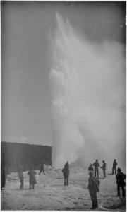 Old Faithful geyser, Yellowstone National Park - NARA - 517017