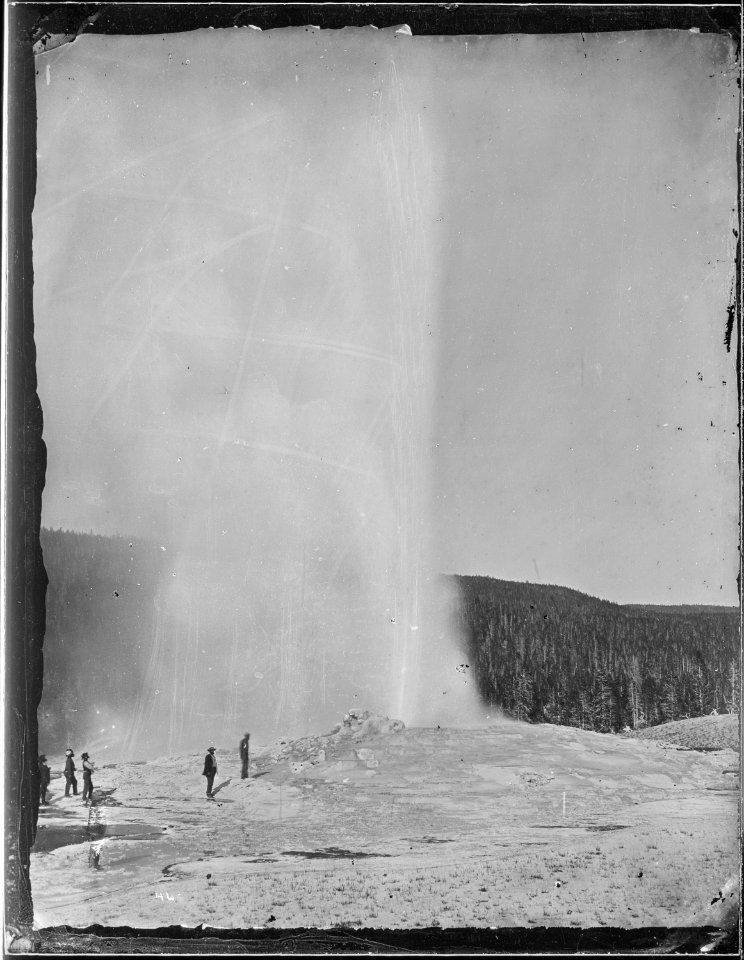 Old Faithful in eruption, Yellowstone - NARA - 516797