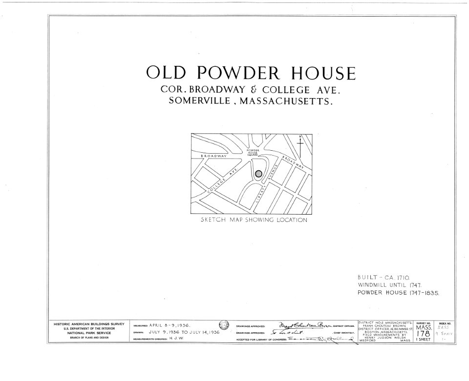 Old Powder House, Somerville, MA - HABS MA-178 - 00000a