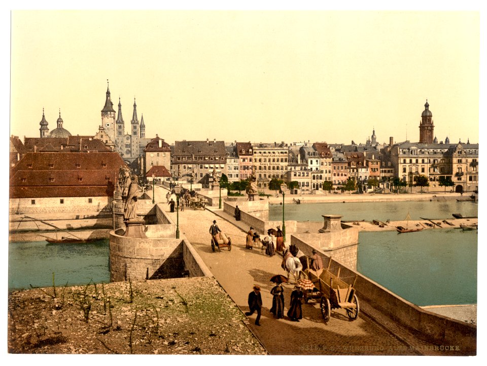 Old Rhine Bridge (i.e. Old Main Bridge) and town, Wurzburg, Bavaria, Germany-LCCN2002696197