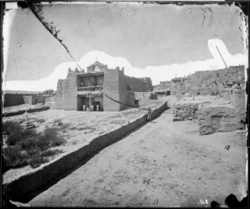 OLD MISSION CHURCH ZUNI PUEBLO, NEW MEXICO, VIEW FROM THE PLAZA - NARA - 524262