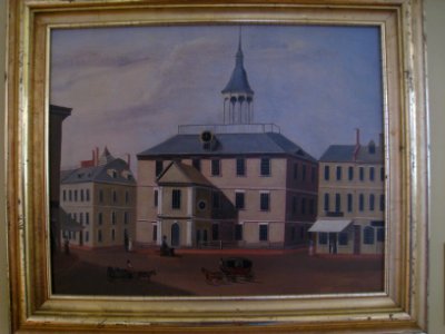 Old Brick Church, built 1712, demolished 1808, by unknown artist - Old State House Museum, Boston, MA - IMG 6790