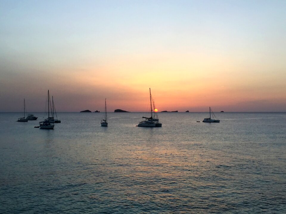 Sea ships clouds