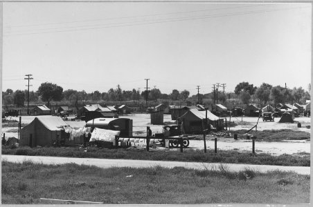 Oildale, Kern County, California. Tent village another private auto court for agricultural workers . . . - NARA - 521794