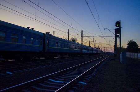 Night evening railway photo
